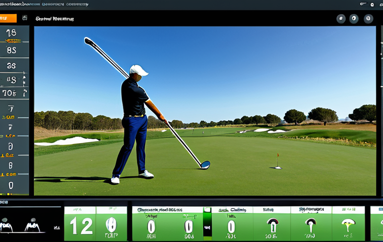 Modern Golf Swing Analysis**
"A golfer, fully clothed in professional golf attire, using a TrackMan device on a sunny driving range. Data overlays on the screen show swing metrics. Background includes other golfers and a blue sky. Safe for work, appropriate content, perfect anatomy, natural proportions, professional, high quality image, well-formed hands, proper finger count, modest clothing, family-friendly."
**